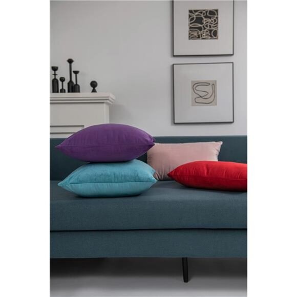 18x18 Throw Pillow Cases Purple: 2 Pack Cozy Soft Velvet Square Decorative - Picture 6 of 7